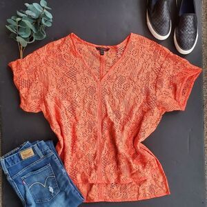 Banana Republic Orange open knit Blouse